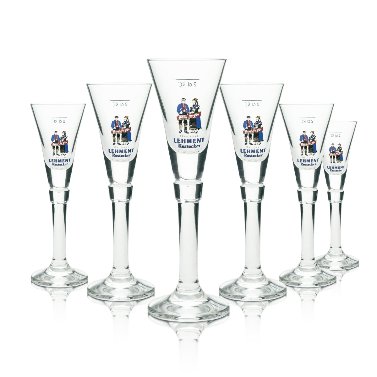 6 bicchieri da grappa Lehment a calice 2 cl