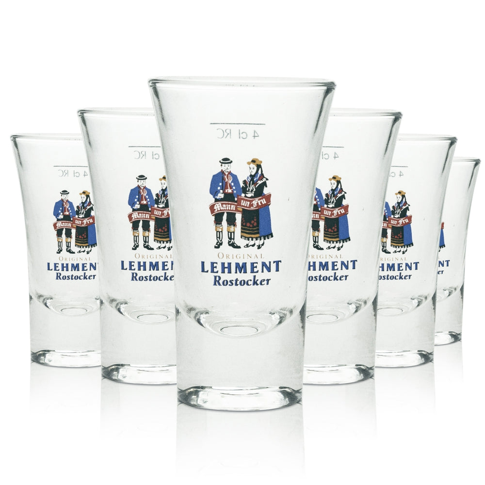 6 bicchierini da liquore Lehment con uomo e donna 4 cl