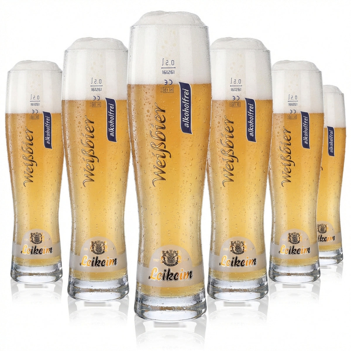 6 bicchieri da birra Leikeim 0,5 l bicchiere da birra bianca analcolica Rastal Monaco Slim
