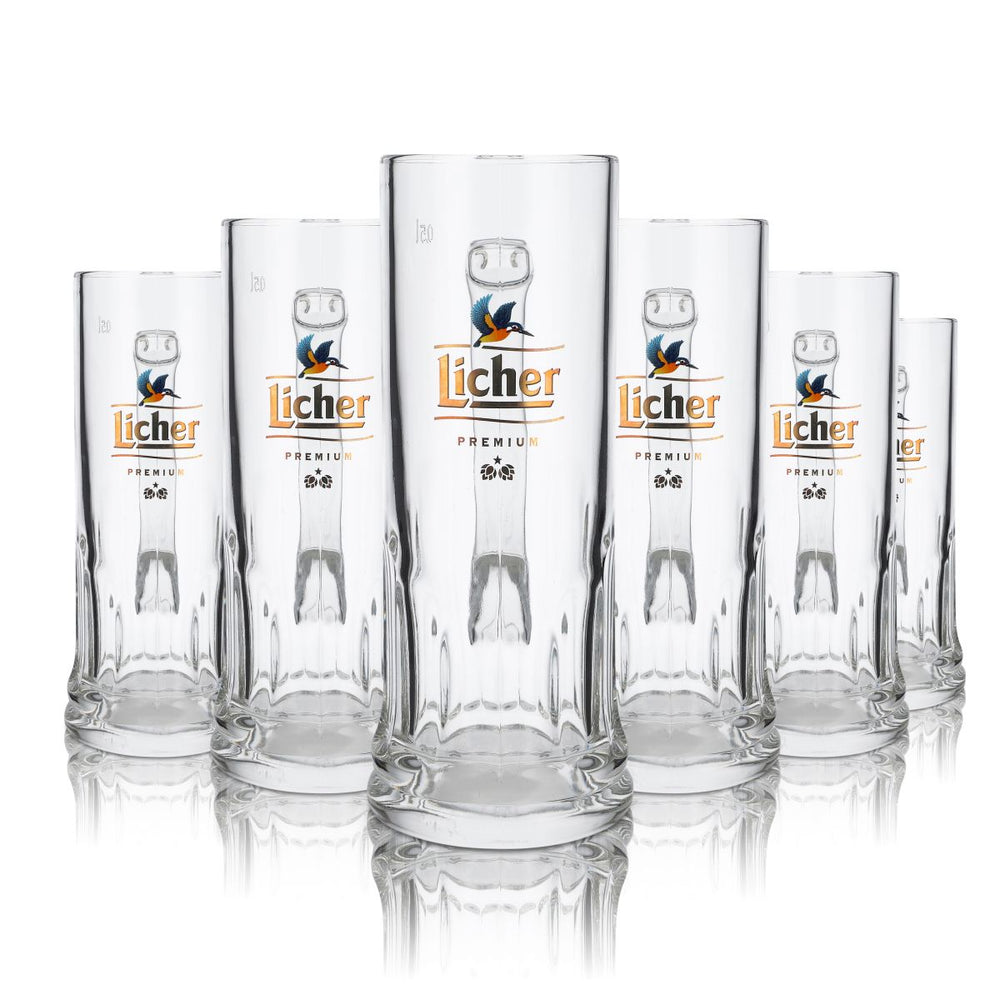 6 bicchieri da birra Licher da 0,5 l Bicchieri da birra Krug Bicchieri da birra Humpen Bicchieri da birra esclusivi Seidel Vogel