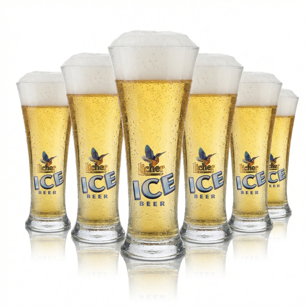 6 bicchieri da birra Licher 0,2 l Pokal Ice Beer Luminarc Martiguess Set di bicchieri Birrificio