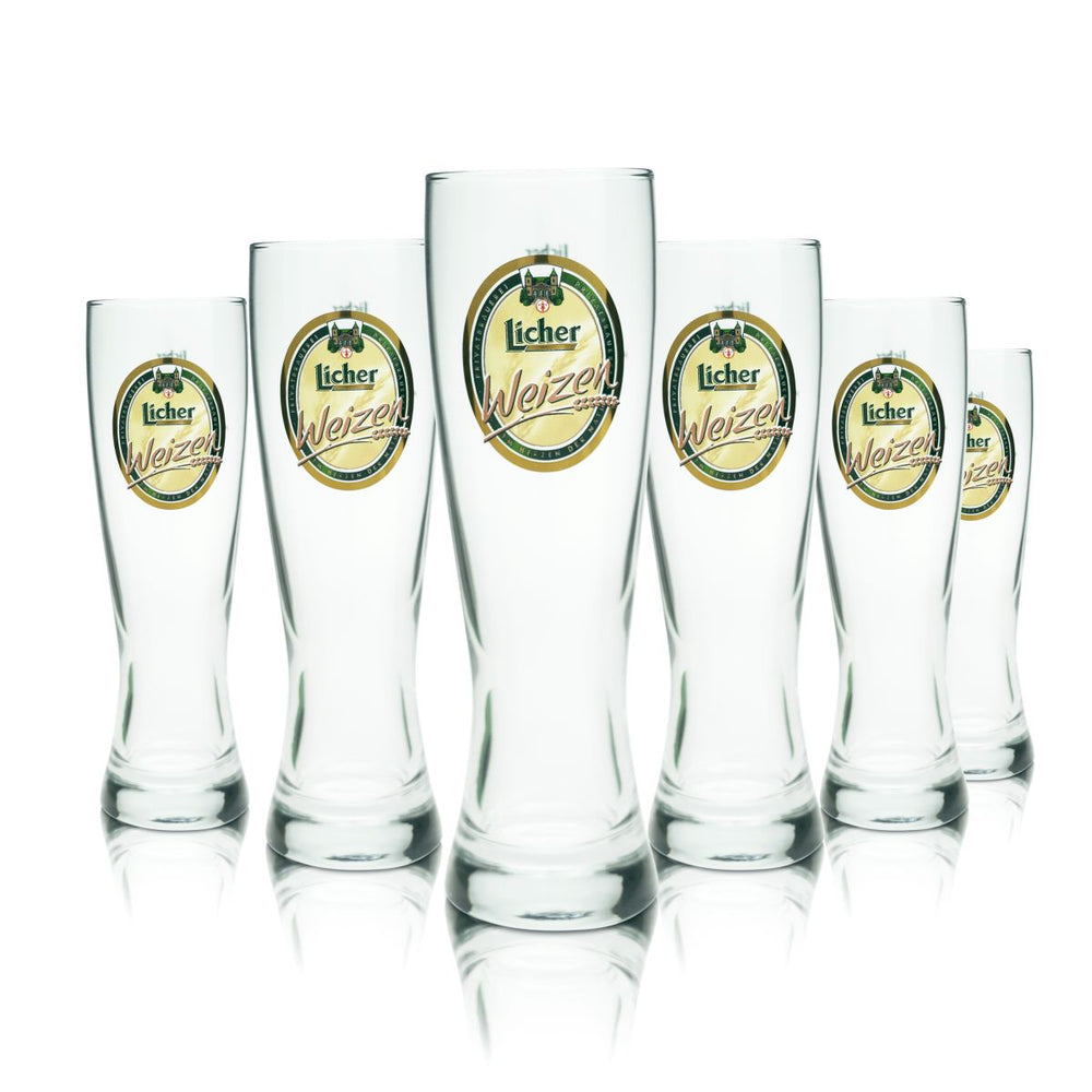 6 bicchieri da birra Licher 0,3 l bicchieri da birra bianca Hefeweizen set birrificio gastronomico rovere
