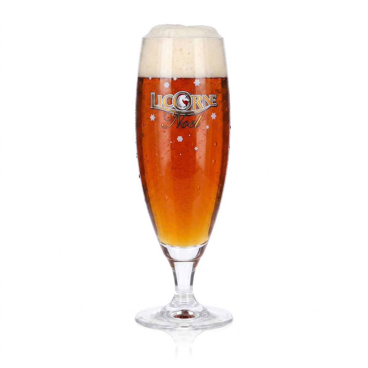 6 bicchieri da birra Licorne Noel da 0,25 l, a forma di coppa, con logo Noel e fiocco di neve (set da 6) – Vista 2