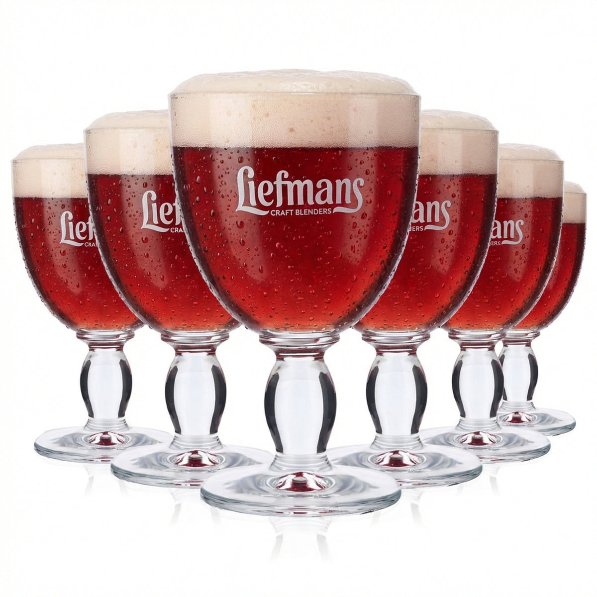 6 bicchieri da birra Liefmans da 0,25 l Bicchieri da birra a calice Coppa Logo bianco