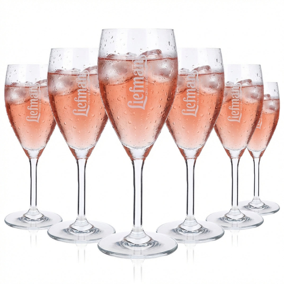 6 bicchieri da birra Liefmans da 0,25 l con logo bianco verticale