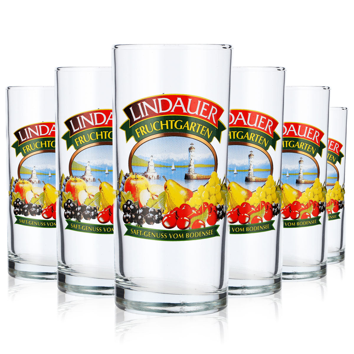 6 bicchieri da succo Lindauer 0,2 l Bicchieri da succo "Fruchtgarten" Rastal