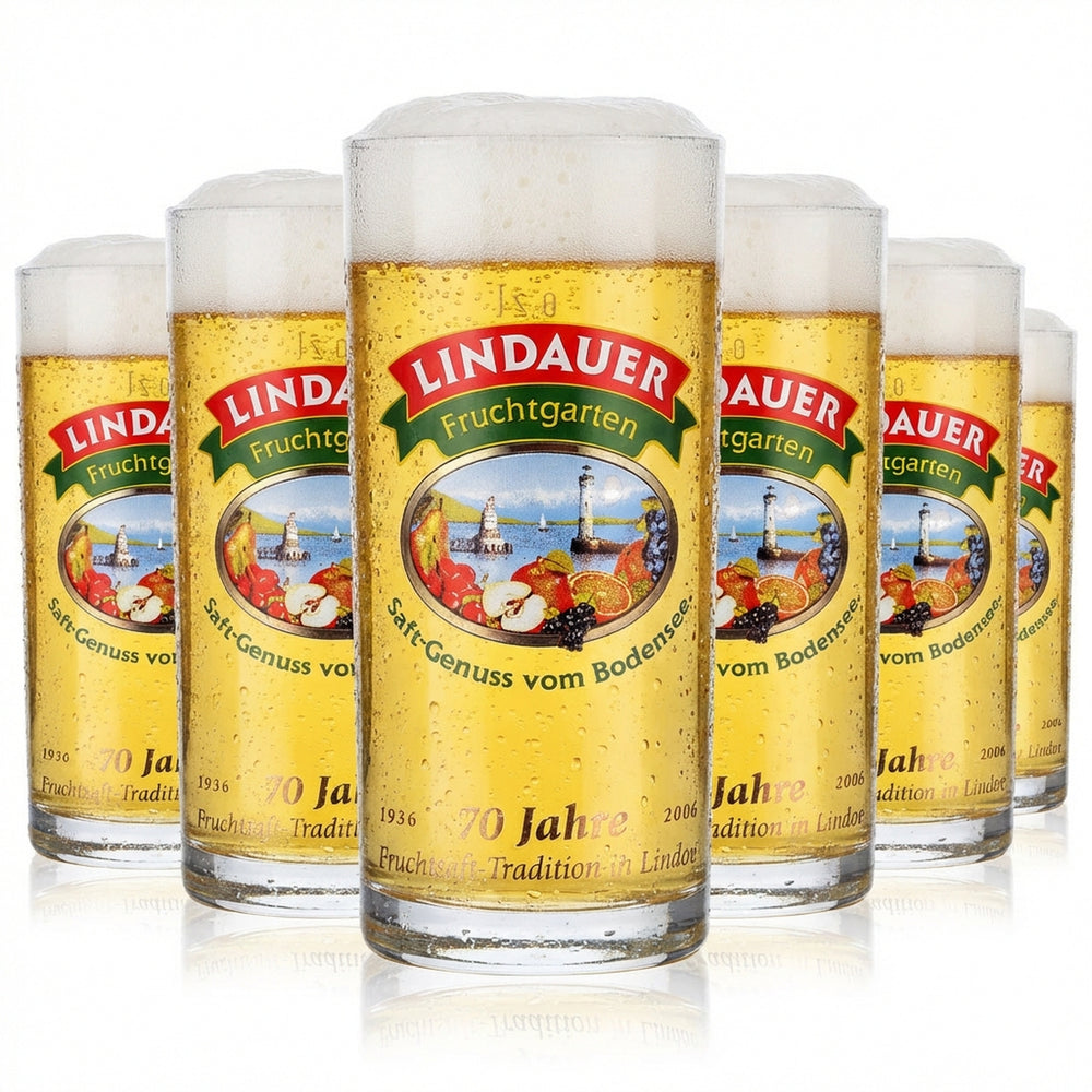 6 bicchieri da succo Lindauer 0,2 l Bicchieri da succo Bicchieri Tazze 70 anni Rastal