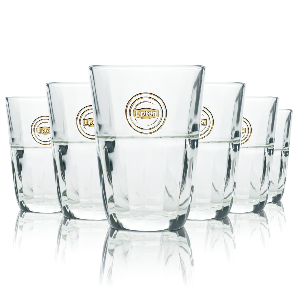 6x Lipton Tè freddo bicchiere 0,35 l tumbler long drink bicchieri sagomati Gastro Bar