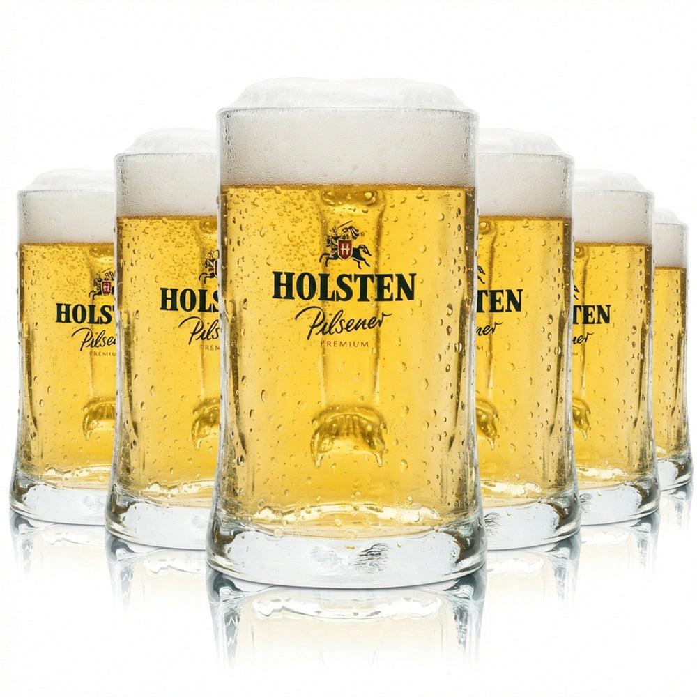 6 bicchieri da birra Löwenbräu 0,5 l boccale Glückauf Rastal Seidel con manico Bicchieri Bocchini Birra