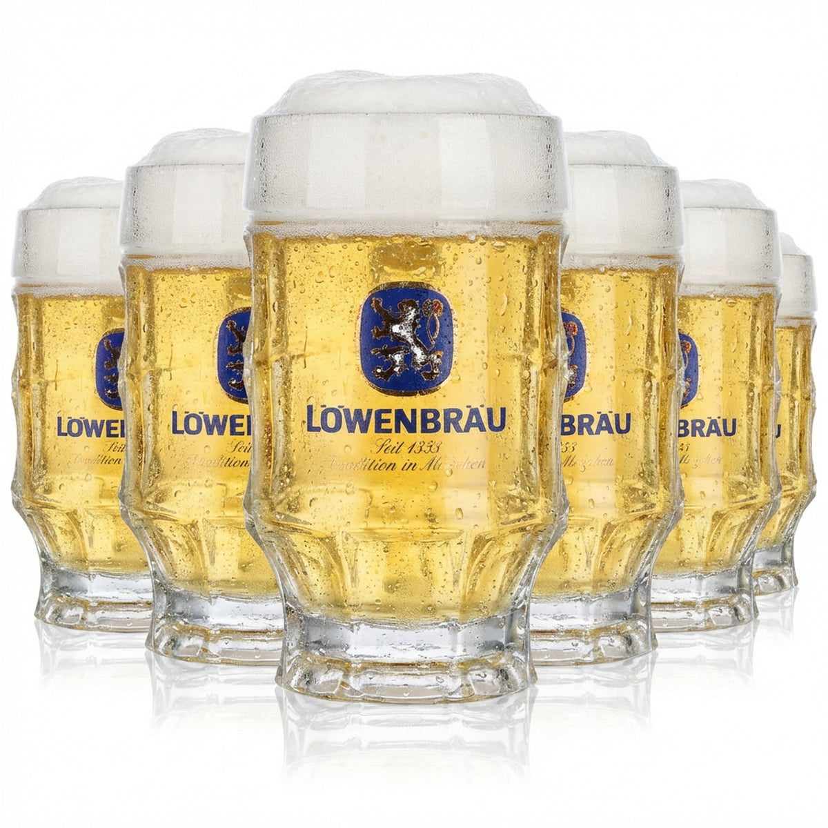 6 bicchieri da birra Löwenbräu Seidel 0,3 l, forma a boccale, Strasburgo