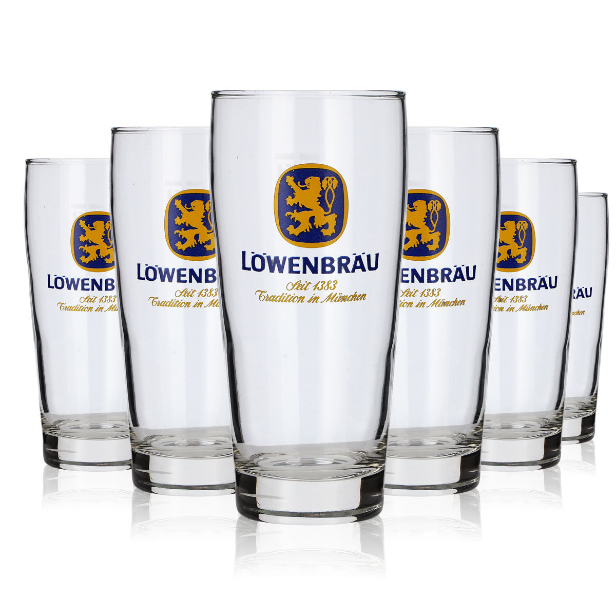 6 bicchieri Löwenbräu da 0,25 l Set di bicchieri da birra Willibecher Birra chiara Birrificio Baviera Gastronomia – Vista 5