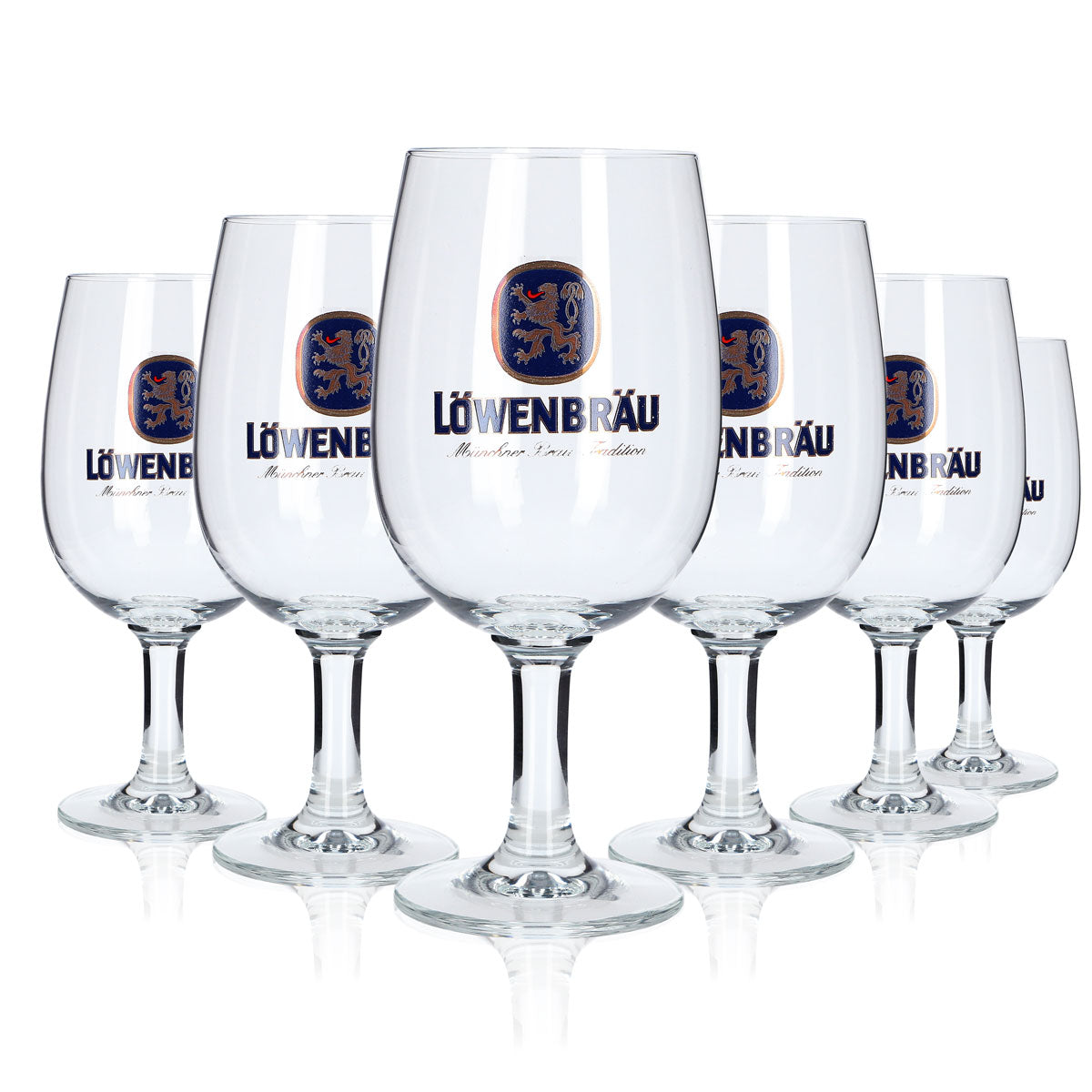 6 bicchieri Löwenbräu 0,4 l a forma di coppa Set di bicchieri a forma di tulipano Birrificio Baviera Gastronomia – Vista 5