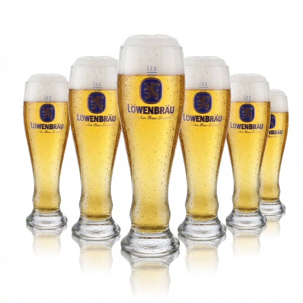 6 bicchieri Löwenbräu da 0,5 l Set di bicchieri da birra bianca Hefeweizen Birrificio Baviera Gastronomia