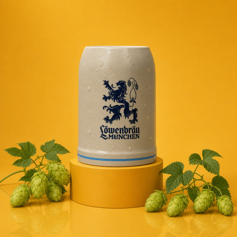 Löwenbräu boccale in vetro 0,5 l boccale da birra Humpen Seidel bicchieri Monaco di Baviera birrificio