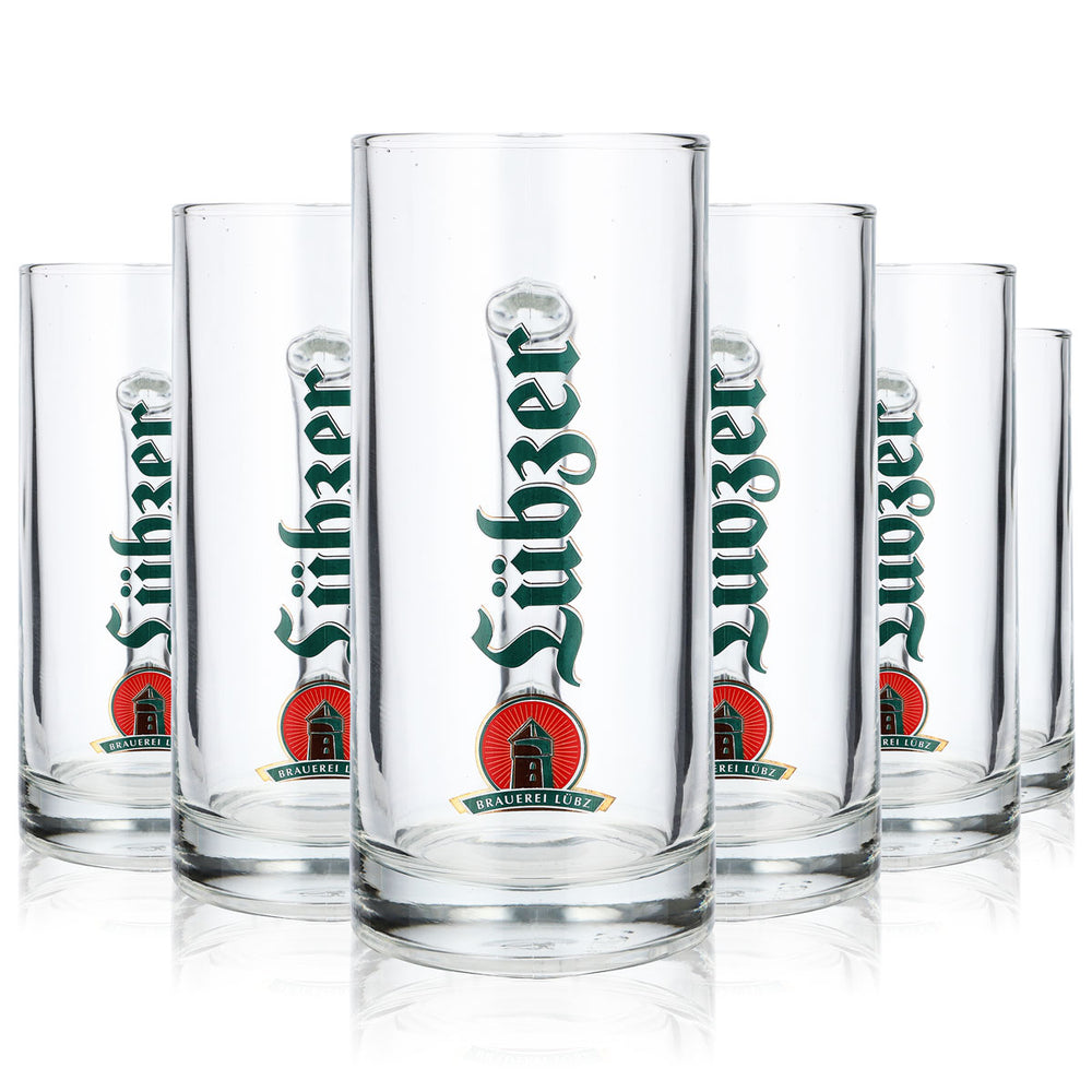 6 bicchieri da birra Lübzer Birra Seidel Birrificio Lübz trasparente 0,5 l Berna 500