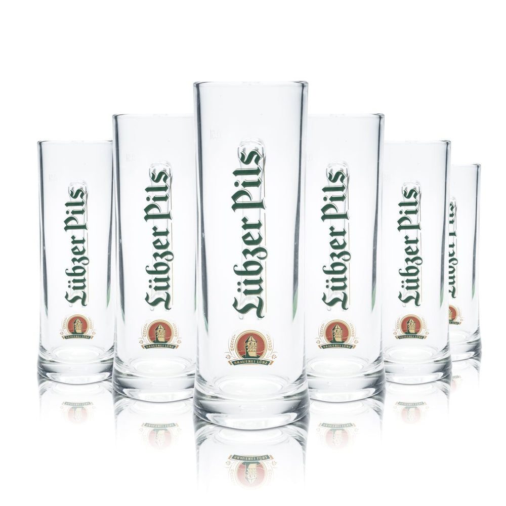 6 bicchieri da birra Lübzer 0,5 l boccale Pils bicchiere con manico boccale Seidel set di bicchieri birrificio