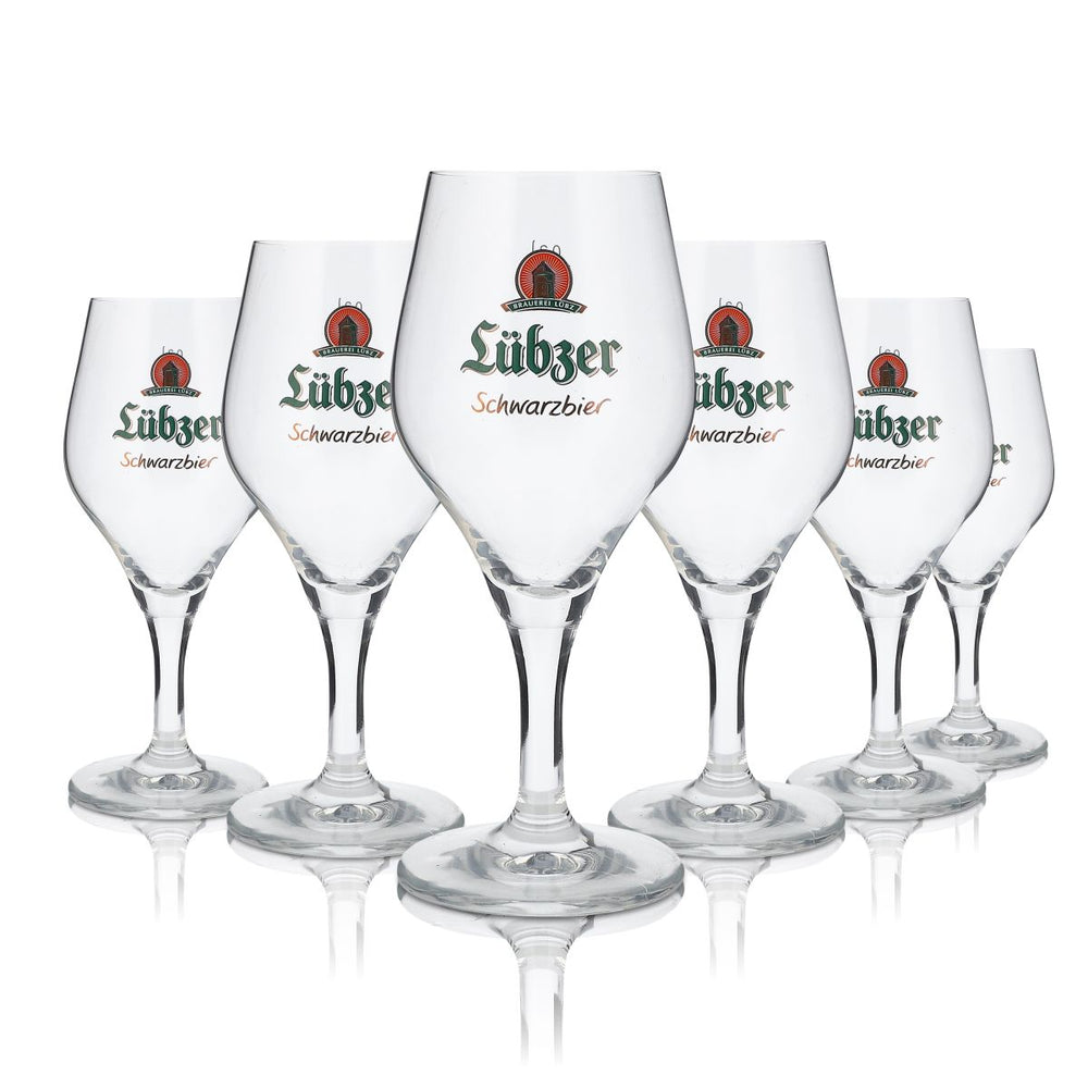 6 bicchieri Lübzer da 0,3 l Bicchieri da birra Gran Cru Pokal Set di bicchieri per birra scura Birrificio