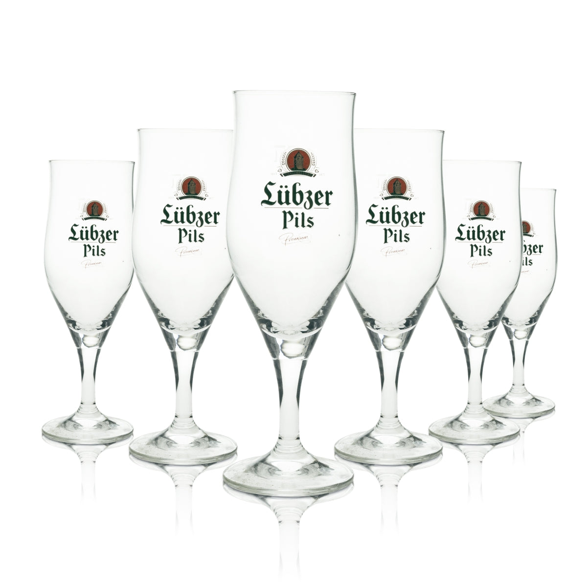 6 bicchieri da birra Lübzer Pils 0,3 l Ritzenhoff bicchieri tulipano con stelo Birrificio