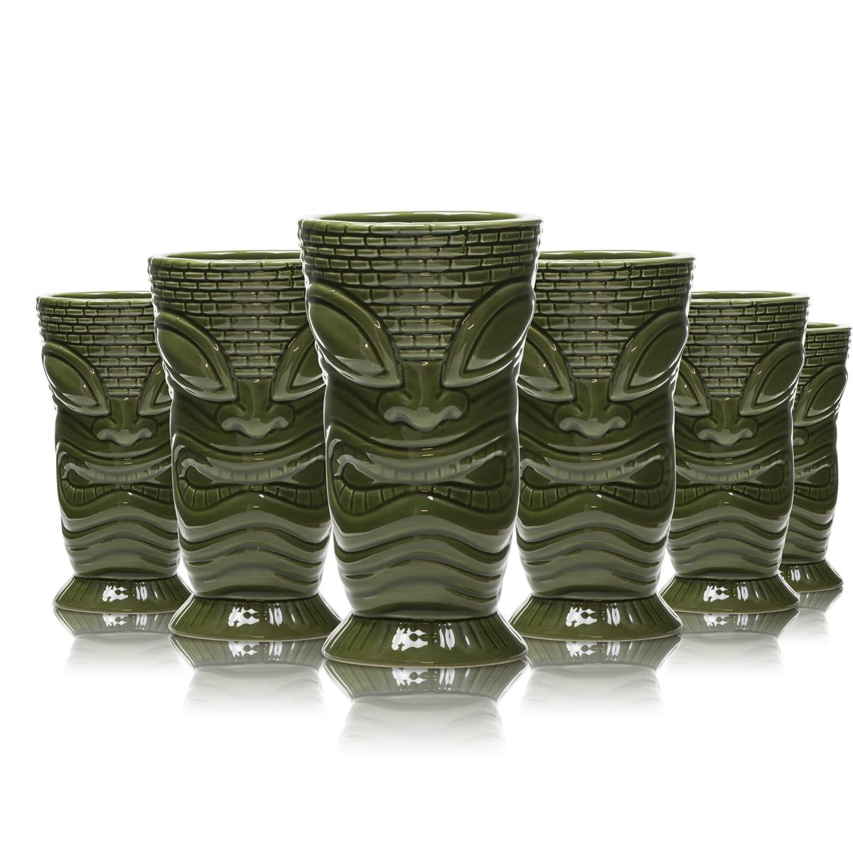 6 bicchieri da rum Mahiki in ceramica verde
