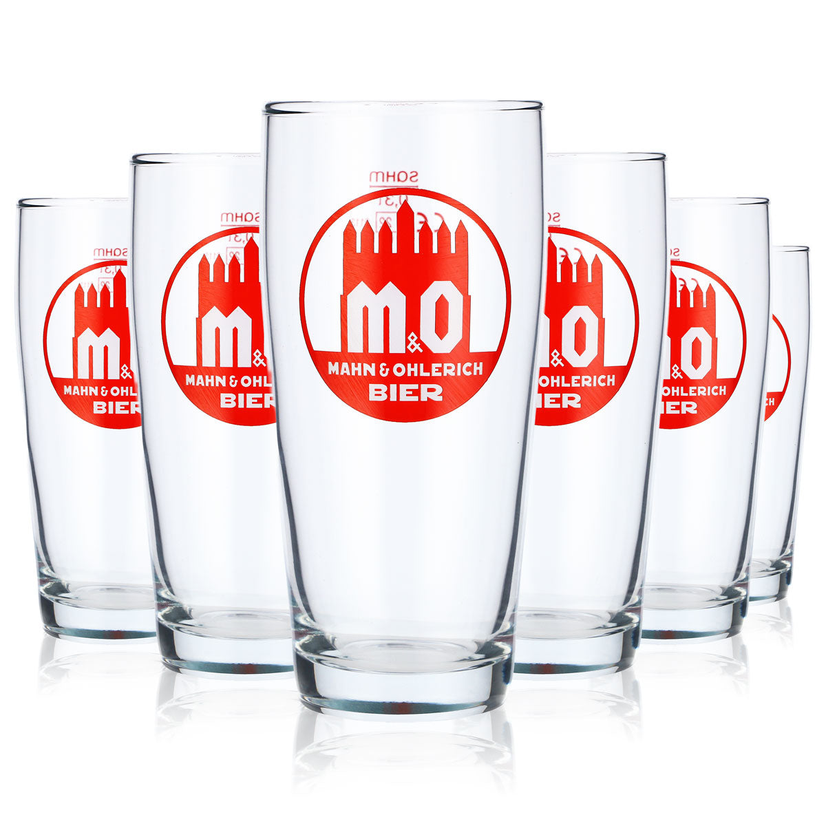 6 bicchieri da birra Mahn & Ohlerich 0,3 l con logo Willi-Becher in arancione Sahm – Vista 5