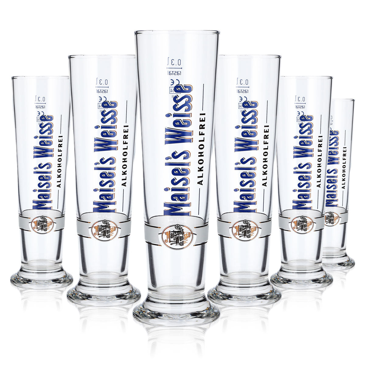 6 bicchieri da birra Maisels Weisse da 0,3 l, a forma di coppa, analcolici (set da 6)