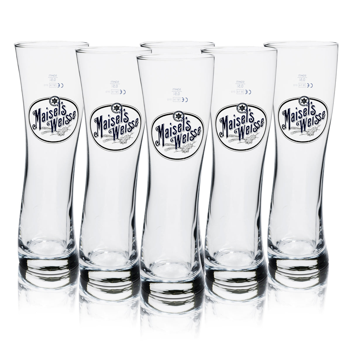 6 bicchieri da birra Maisels Weisse Bier Glas Weizen 0,5 l in vetro di design Sahm – Vista 4