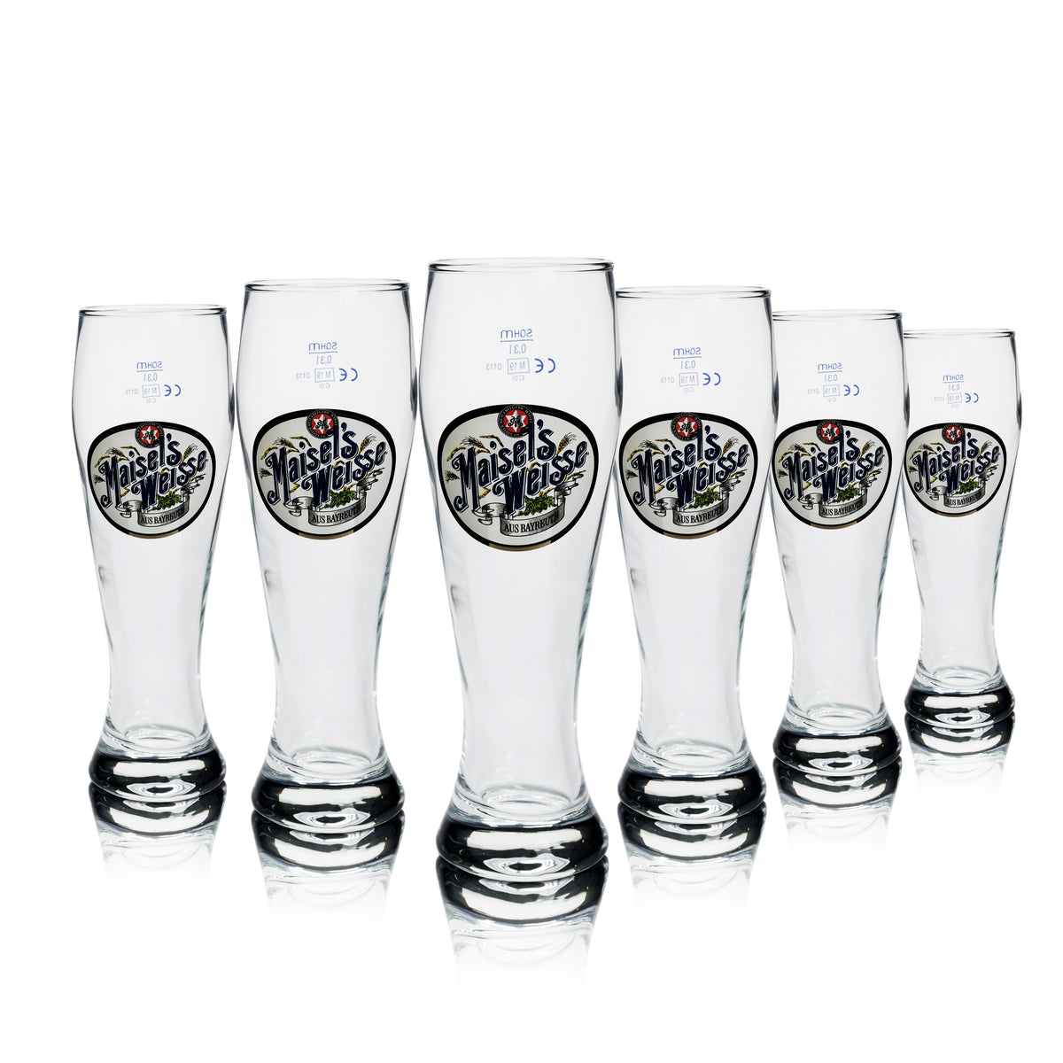 6 bicchieri da birra Maisels Weisse Weißbier 0,3 l Hefe Kristall Weizen Gastro calibrati – Vista 5