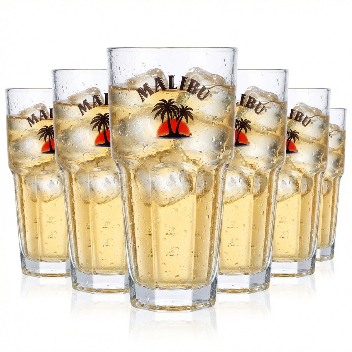 6 bicchieri da liquore Malibu da 0,35 l Bicchieri da cocktail Bicchieri da long drink Seriously easy going