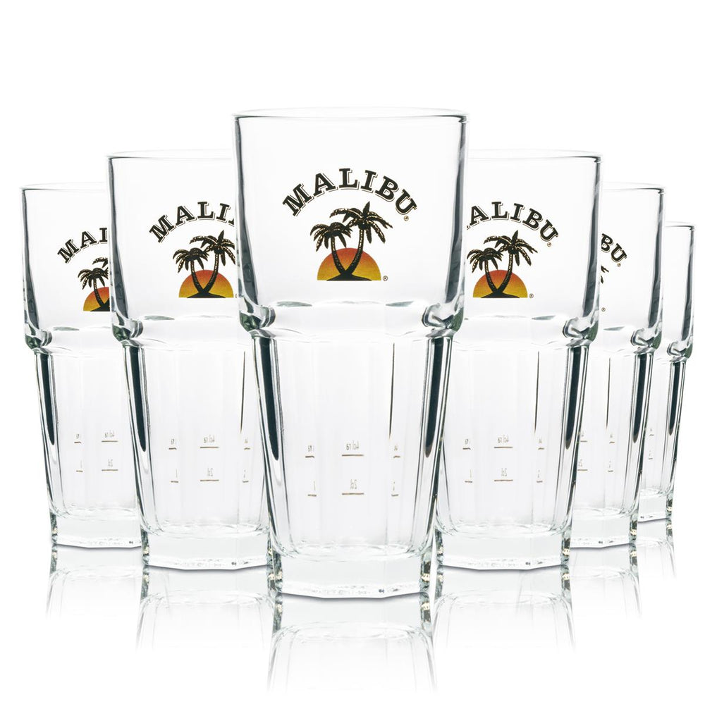6 bicchieri da long drink Malibu 36 cl