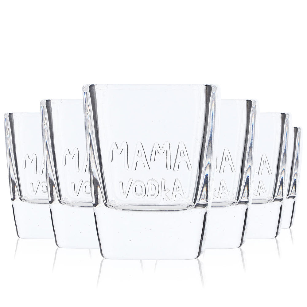 6x Mama Vodka Bicchiere 5cl Bicchierino da liquore Bicchieri da shot Stamper Corto