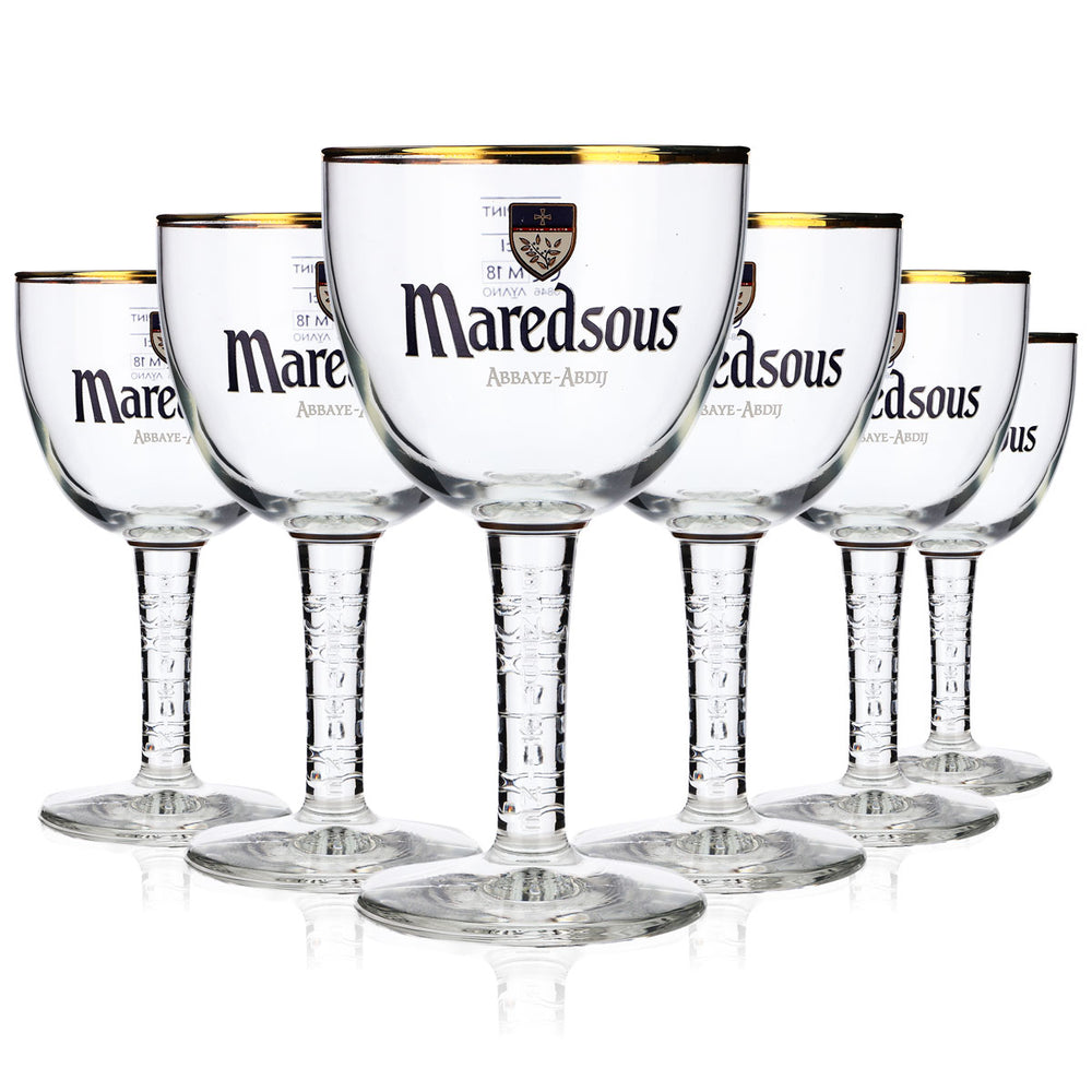 6 bicchieri da birra Maredsous Abbaya Bicchieri da birra 0,25 l Calice con bordo dorato