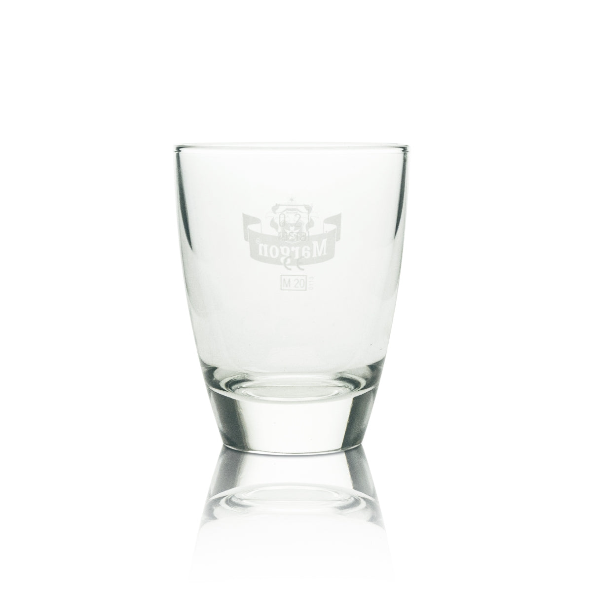 6 bicchieri tumbler Margon in vetro 0,2 l con logo bianco – Vista 3