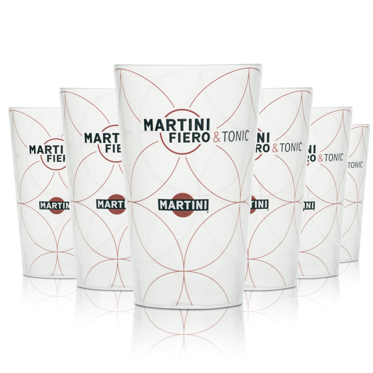6 bicchieri Martini 0,33 l in plastica rigida riutilizzabili Fiero Tonic