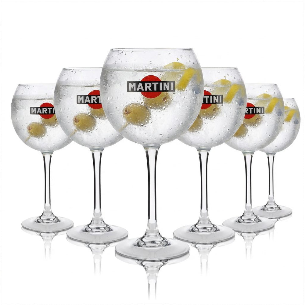 6 bicchieri da Martini 0,47 l a forma di palloncino con stelo e calice, bicchieri da cocktail long drink per la ristorazione