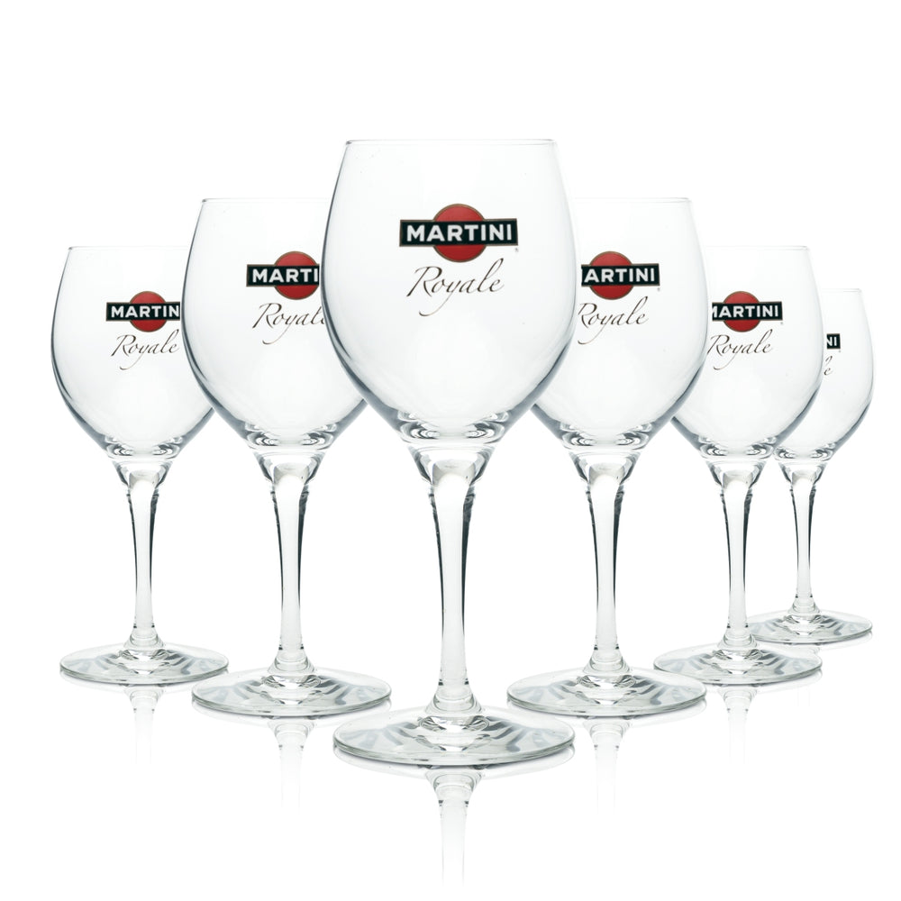 6 bicchieri da cocktail Martini Royale in vetro, forma a palloncino, stile retrò, per long drink