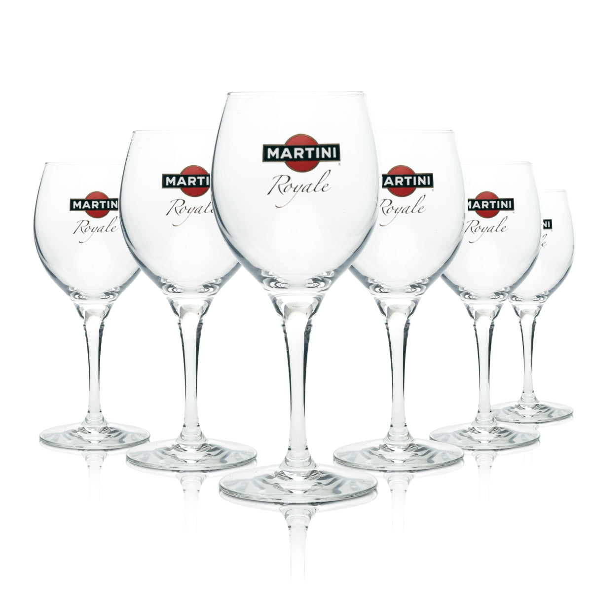 6 bicchieri da cocktail Martini Royale in vetro, forma a palloncino, stile retrò, per long drink