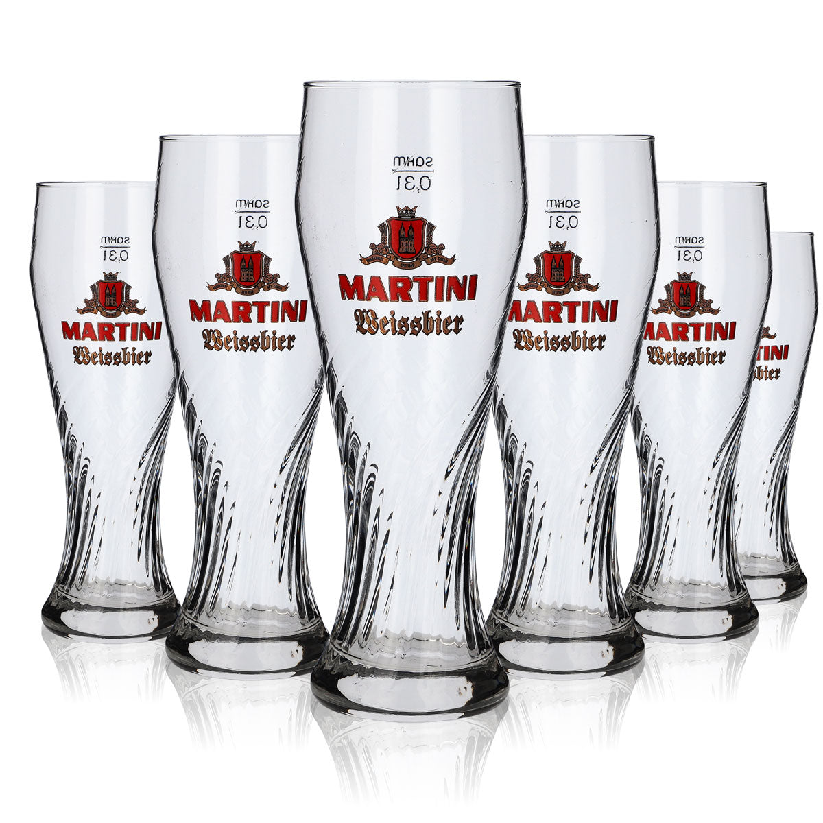 6 bicchieri da birra Martini Weissbier da 0,3 l Bicchieri da birra Bicchieri da birra Weizenbier con rilievo – Vista 5