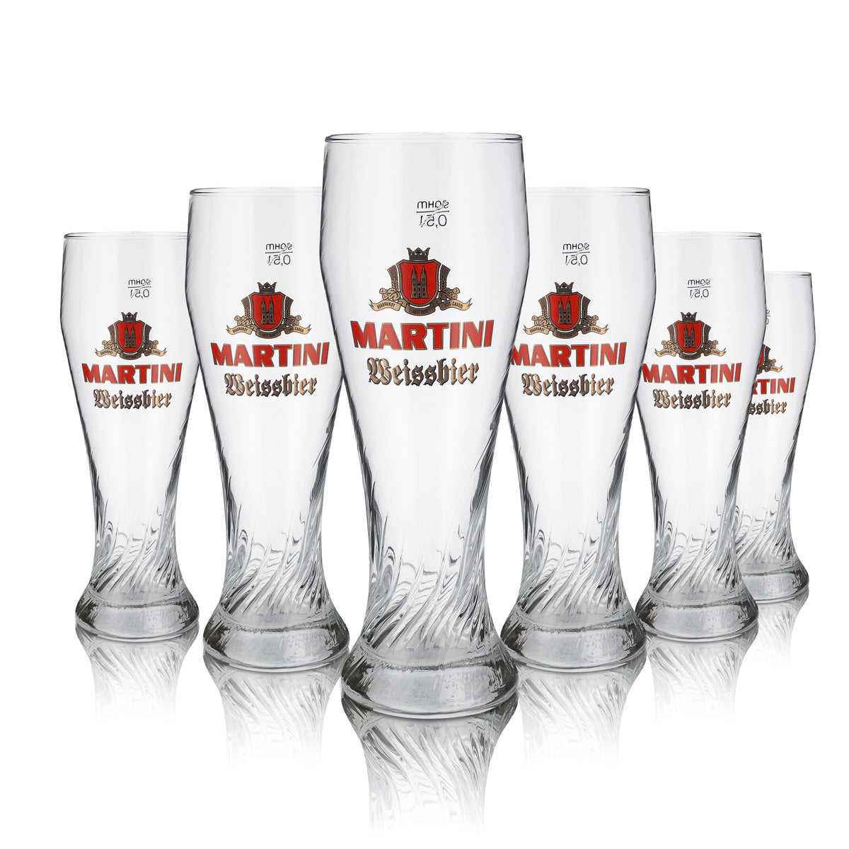 6 bicchieri da birra Martini Weissbier da 0,5 l Bicchieri da birra Bicchieri da birra Weizenbier con rilievo – Vista 4