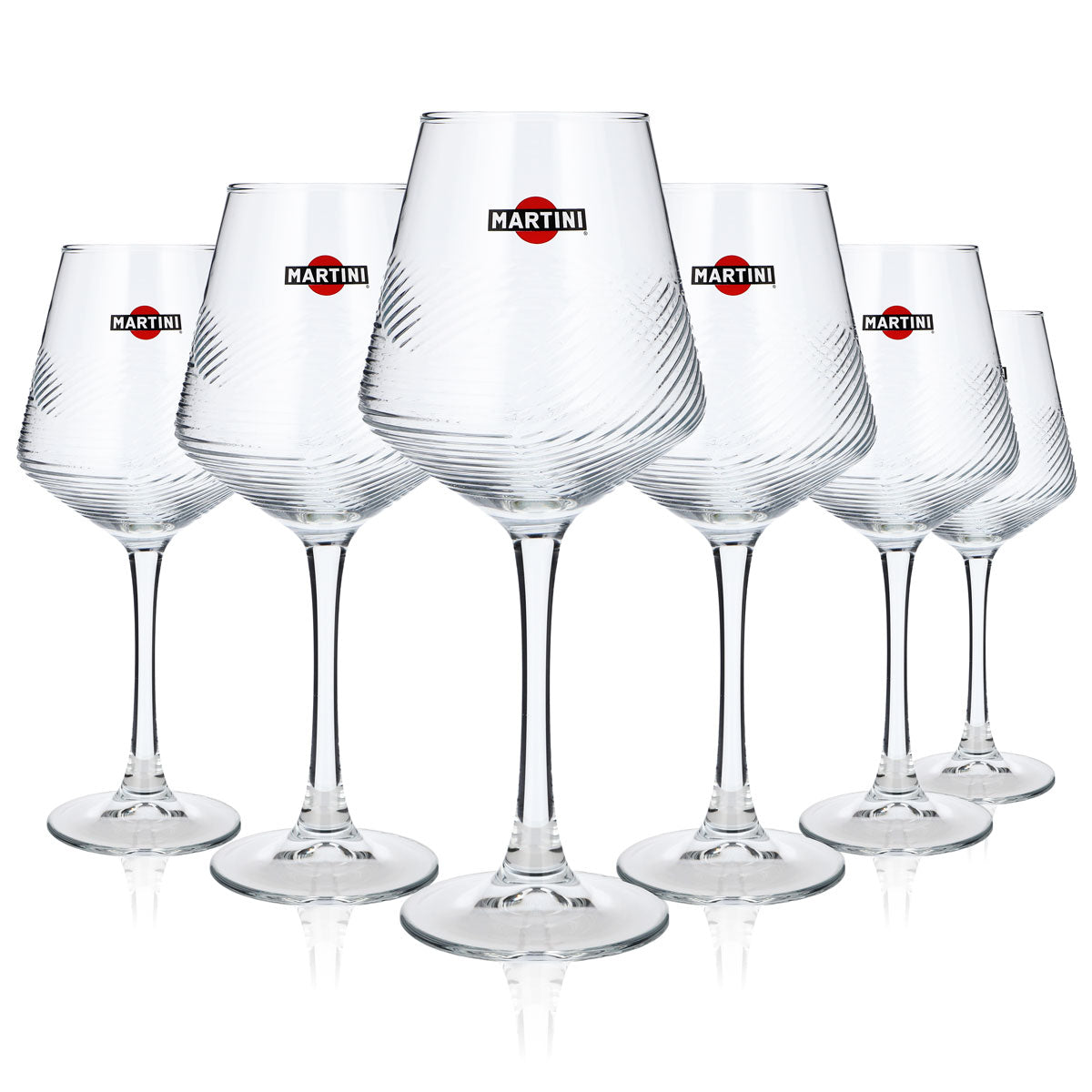 6 bicchieri da vermouth Martini con stelo 0,425 l Bicchieri da vino Design a rilievo HH Global – Vista 2