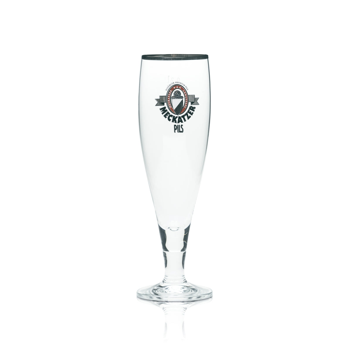 6 bicchieri da birra Meckatzer 0,2 l a forma di tulipano con bordo argentato, birrificio Allgäu – Vista 2