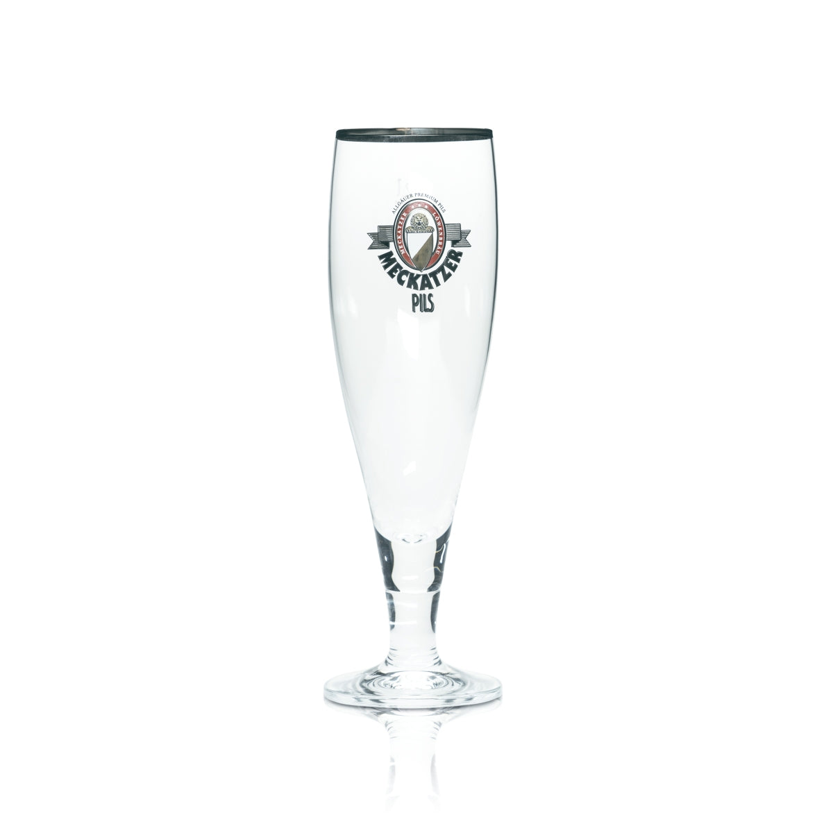 6 bicchieri da birra Meckatzer 0,2 l a forma di tulipano con bordo argentato, birrificio Allgäu – Vista 3