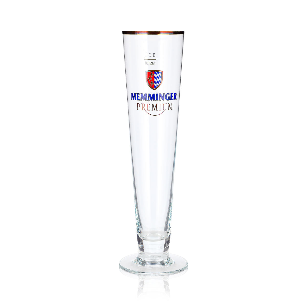 6 bicchieri da birra Memminger da 0,3 l, modello "Pokal", versione Premium con bordo dorato, Rastal (set da 6) – Vista 3
