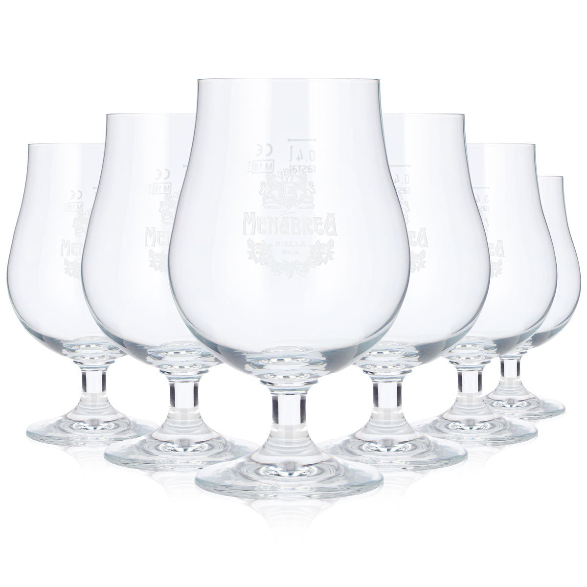 6 bicchieri da birra Menabrea da 0,4 l, modello Rastal Lüttich (set da 6)