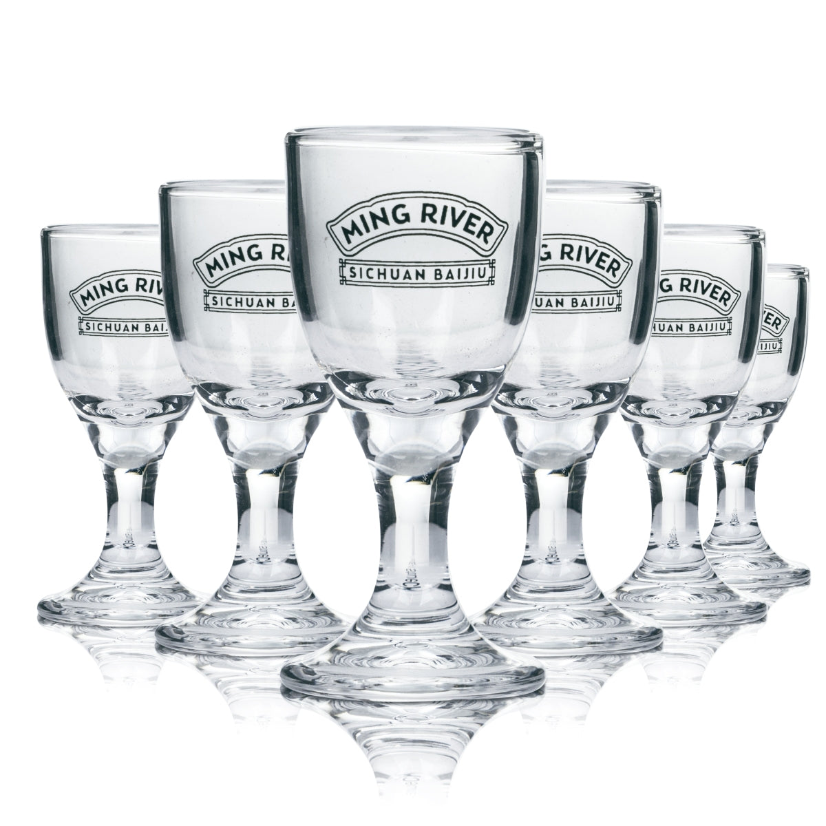 6 bicchierini da shot Ming River Baijiu 1 cl Mini bicchieri da grappa Short Stamper Sichuan
