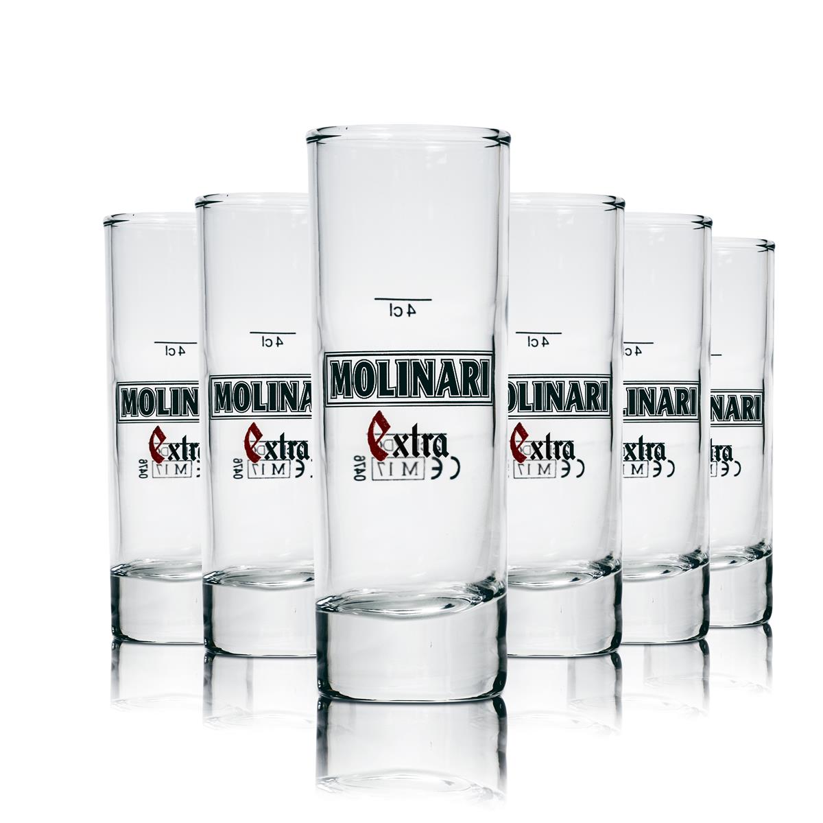 6 bicchierini da shot Molinari Extra Sambuca 4 cl