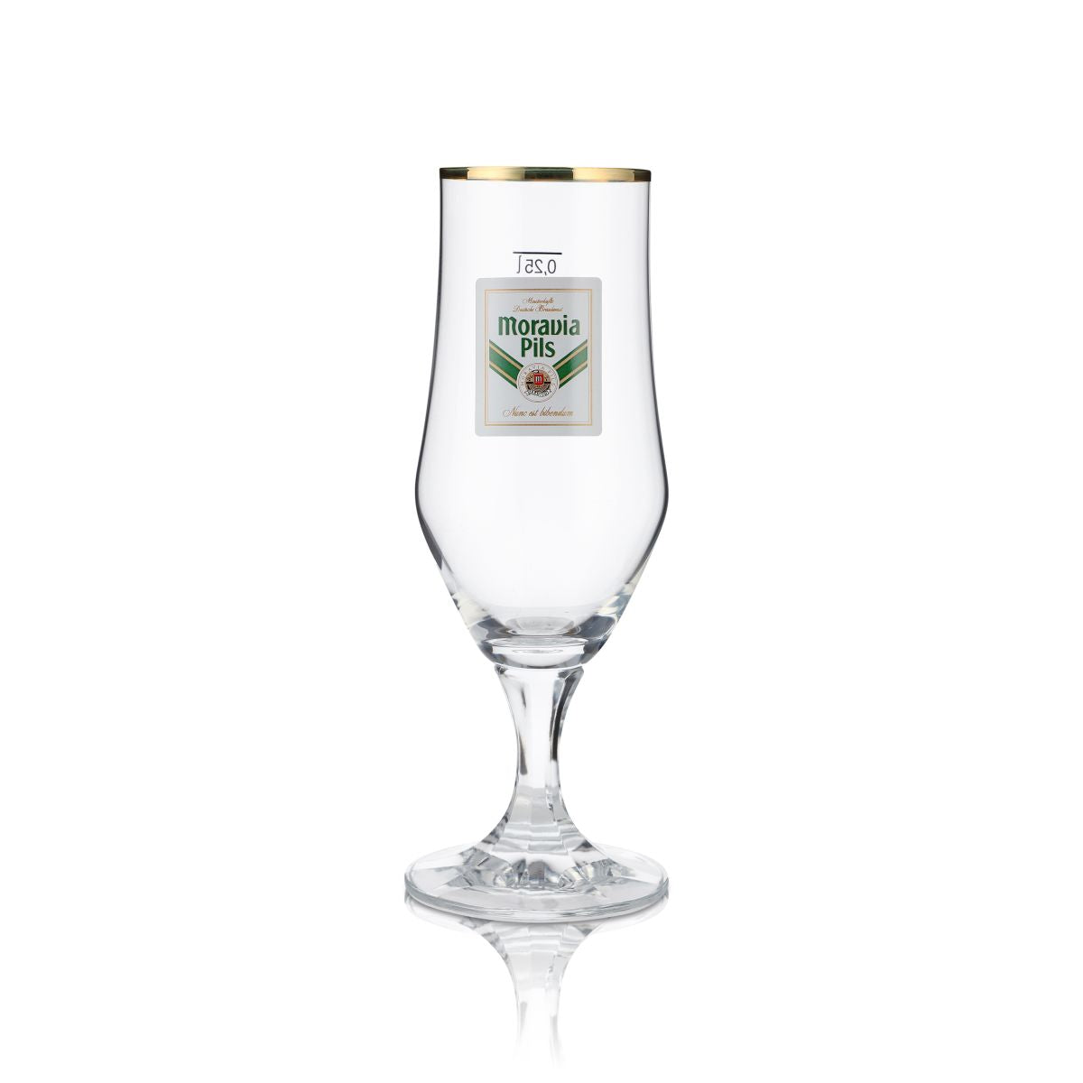 6 bicchieri da birra Moravia 0,25 l bicchiere a calice bordo dorato Hopfenperle Pils set di bicchieri birrificio – Vista 2