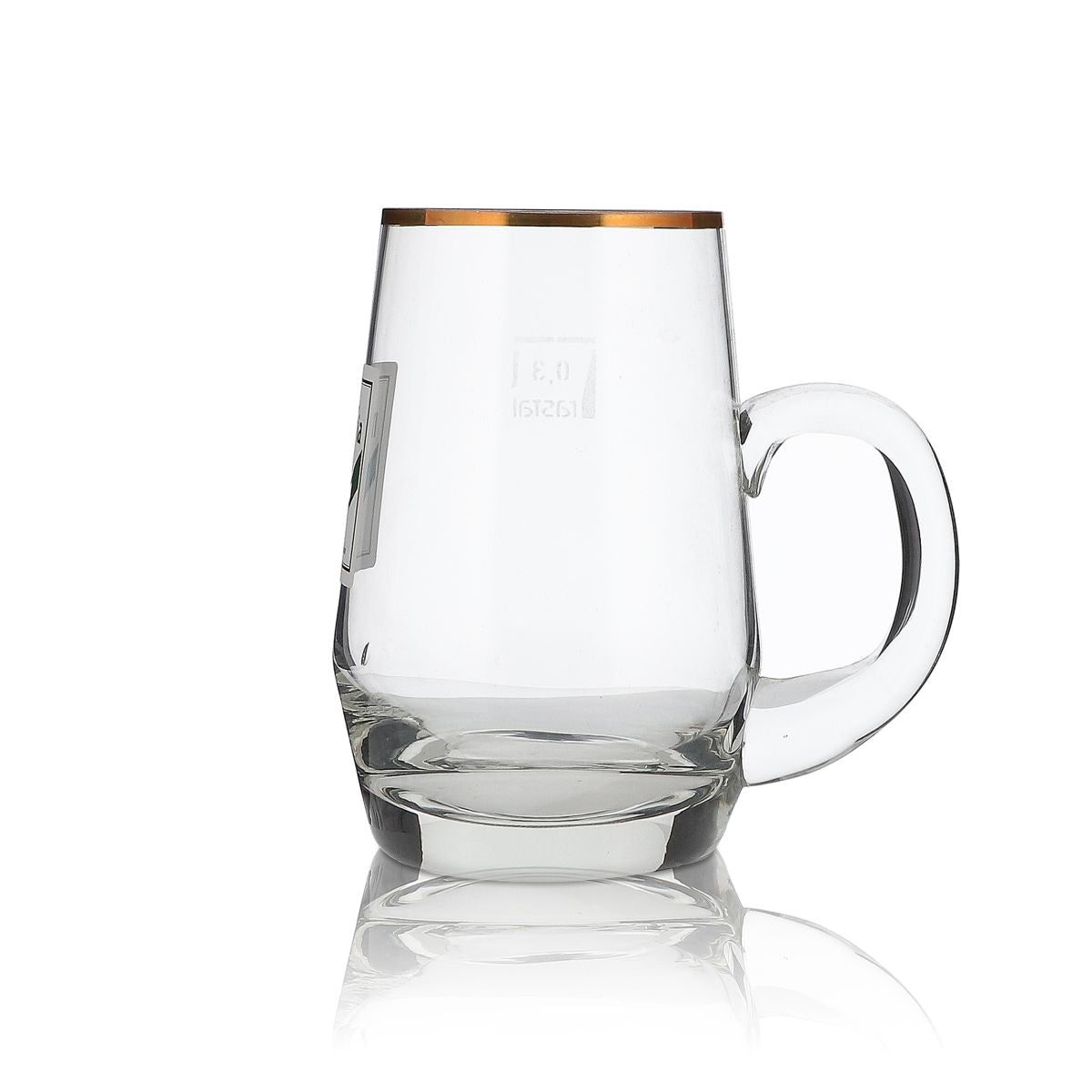 6 bicchieri Moravia da 0,3 l con bordo dorato Höhr Grenzhausen Set di bicchieri Birrificio – Vista 4