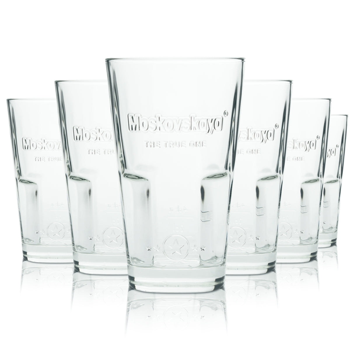6 bicchieri Moskovskaya 0,34 l per long drink, impilabili, calibrati, per uso gastronomico