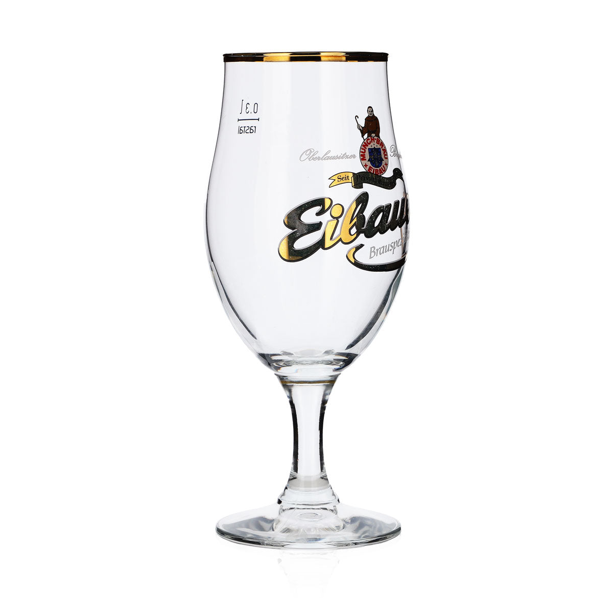 6 bicchieri da birra Münchbräu Eibau 0,3 l con bordo dorato "Eibauer Brauspezialitäten" – Vista 3