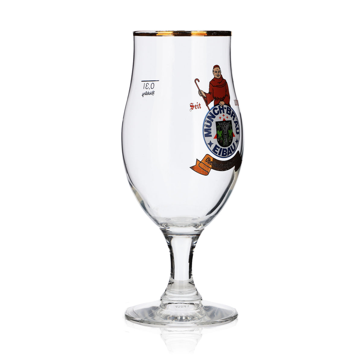 6 bicchieri da birra Münchbräu Eibau 0,3 l, forma a tulipano con bordo dorato Böckling – Vista 3